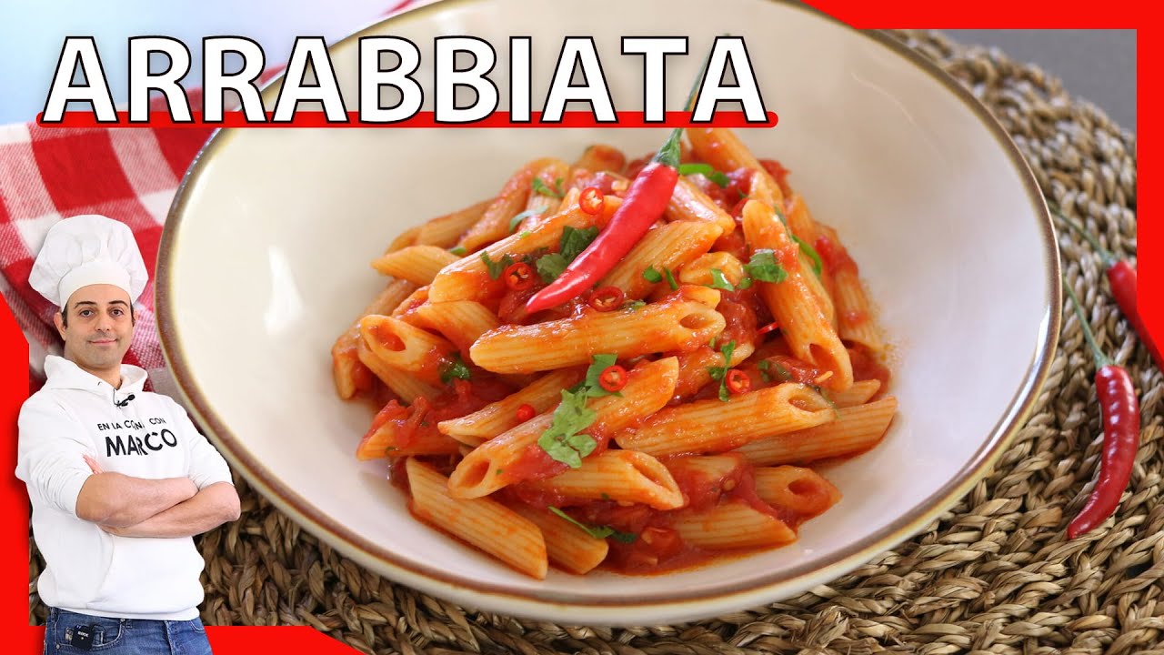 Pasta con salsa arrabbiata, receta original Italiana Cocina