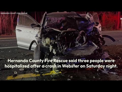 3 people hospitalized after Valentine's Day crash in rural Hernando County