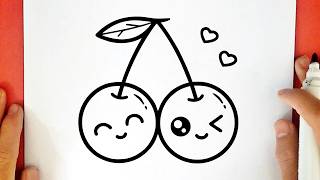 Como desenhar CEREJA KAWAII