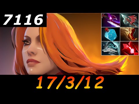 Dota 2 Lina 7116 MMR 17/3/12 (Kills/Deaths/Assists) Ranked Full Gameplay
