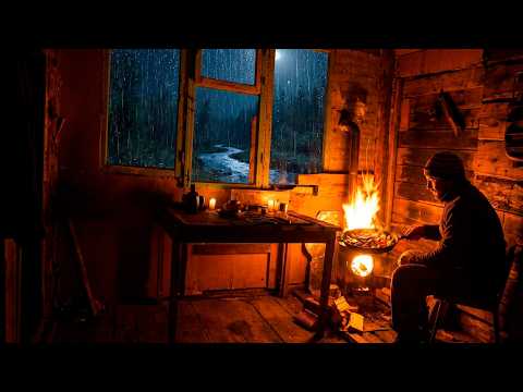 River Cabin Transformation | Working in the Rain, Warm Night by the Fire