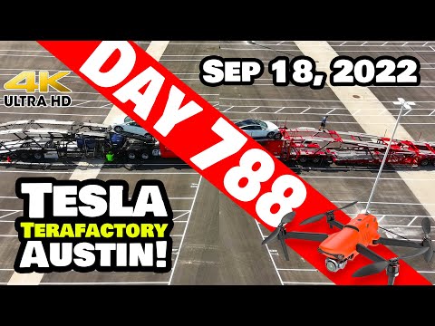 DUELLING CAR CARRIERS AT GIGA TEXAS! - Tesla Gigafactory Austin 4K  Day 788 - 9/18/22 - Tesla Texas