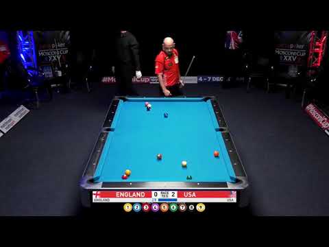 England Vs USA - Warm up for next week's Mosconi Cup 2018 9 Ball Pool Part 2/4