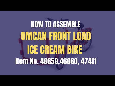Video thumbnail for Front Load Ice-Cream Bike / Cargo Bike with Non-Insulated White Wooden Box and Vending Lid – White