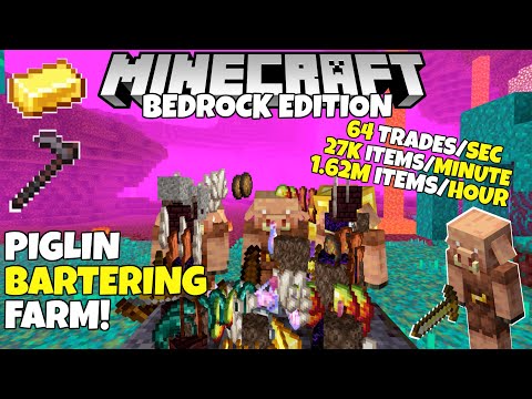 silentwisperer - Minecraft Bedrock: PIGLIN BARTERING Farm! 27k Items/Minute! 1.17 Cave Update Tutorial