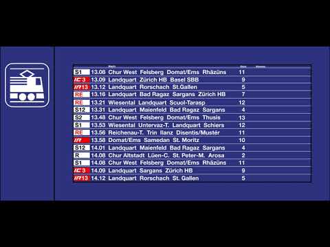 SBB Ansage - Verbindungen in Chur (S1, IC3, IR13, RE)