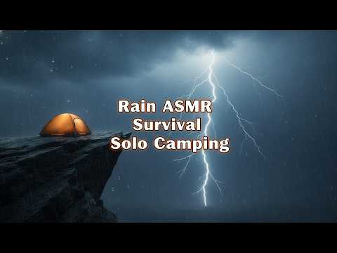 Solo Camping 4000ft Cliff Edge: Trapped in Violent Thunderstorm & Heavy Rain Survival | 4K ASMR