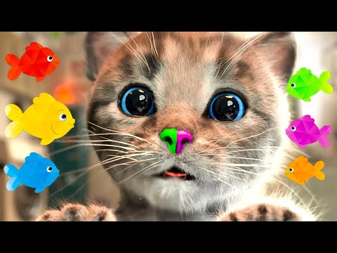 FUNNY CATS VIDEOS FOR KIDS LITTLE KITTEN ADVENTURE MEOW - CUTE ANIMALS PET CARE AND LEARNING VIDEO