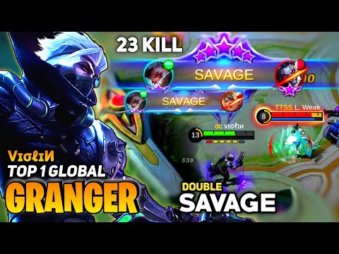 Granger 2x SAVAGE 23 KILL! Aggressive Gameplay [Top 1 Global Granger] by vɪσℓɪи - Mobile Legend