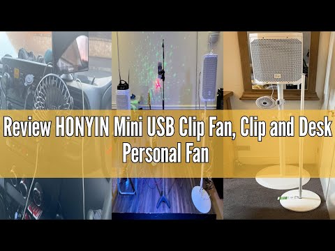 Review HONYIN Mini USB Clip Fan, Clip and Desk Personal Fan with Sturdy Clamp, 720° Rotation, Deskto