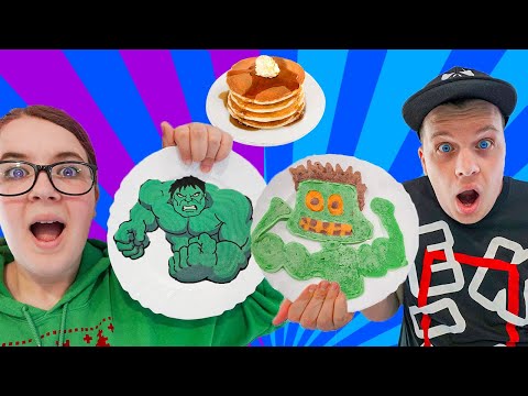PANCAKE ART CHALLENGE !! *Jeca vs Saki + Sico*