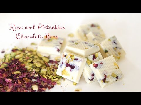 Quick and easy Rose Petals and Pistachios Chocolate Bars