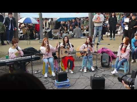 150329 CLC Crystal Clear 씨엘씨 Sorn   트로트 주현미 짝사랑 홍대버스킹 홍대놀이터 직캠 fancam