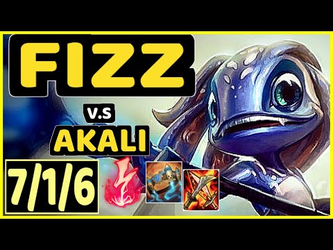 GREVTHAR (FIZZ) vs AKALI - 7/1/6 KDA MID CHALLENGER GAMEPLAY - BR