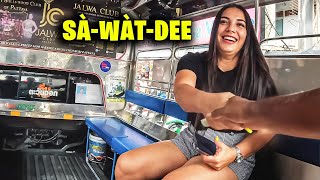 Pretty Thai girl teach Black Man Thai language