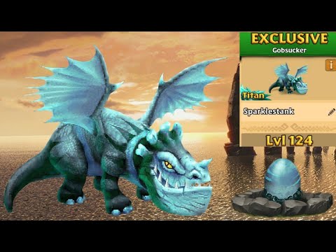 Gauntlet Prize Sparklestank Max Lvl 124 Titan Mode - New Exclusive Gobsucker - Dragons:Rise of Berk