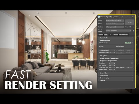 Fast Interior render setting in VRay 3ds Max 2024 _ Vray 6 _ CG Deep