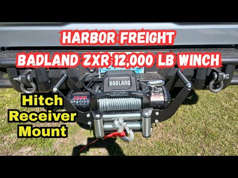 Unboxing & Install- Harbor Freight- Badlands ZXR 12,000 LB Winch & Winch Receiver Hitch Mount