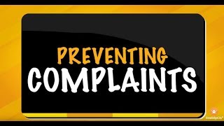 How to Prevent Complaints