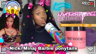 I attempted to do Nicki Minaj famous Barbie ponytails on my short hair…