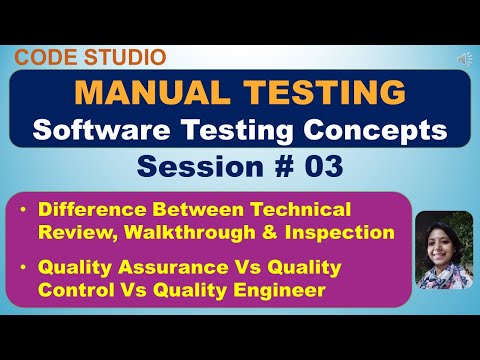 Manual Testing Session# 03 -Technical Review, Walkthrough & Inspection | QA Vs QC Vs QE