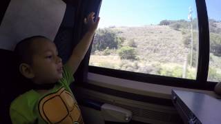 preview picture of video 'Wanitoo Amtrak Grover Beach to SanLuis - Kids first train ride'