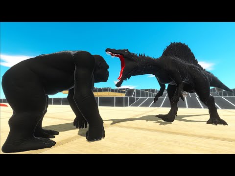 DARK SPINO vs HULK GORO RACE BATTLE COMPETITION -  Animal Revolt Battle Simulator ARBS