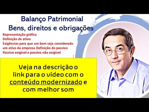 Balanço Patrimonial - Bens, direitos e obrigações - Veja na descrição um novo vídeo modernizado.