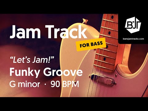 Funky Groove Jam Track in G minor "Let's Jam!" (for bass) - BJT #75