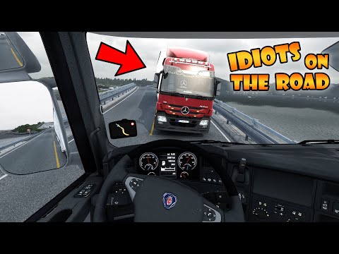IDIOTS on the road #123 | Funny moments | Got them BANNED | Fails&Wins - ETS2 Multiplayer