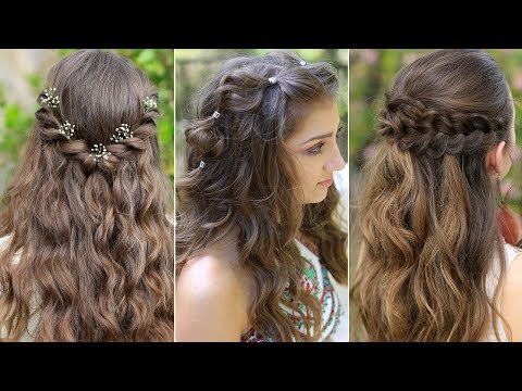 3 Easy Boho PROM Hairstyles | Half Up Hairstyles...