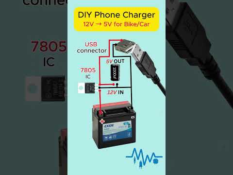 Bike/Car USB Phone Charger | 12V to 5V Circuit #charger #battery #12v #phone