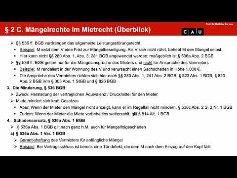 Examenskurs Schuldrecht BT – Folge 10 (MietR: Mängelrechte; Kündigung)