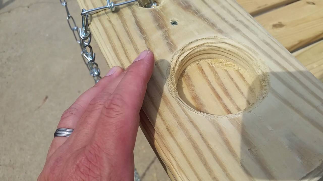 Double Cup holders in a porch swing.