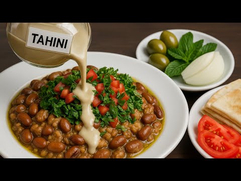 Foul with Tahini Sauce | Classic Middle Eastern Fava Bean Breakfast Recipe