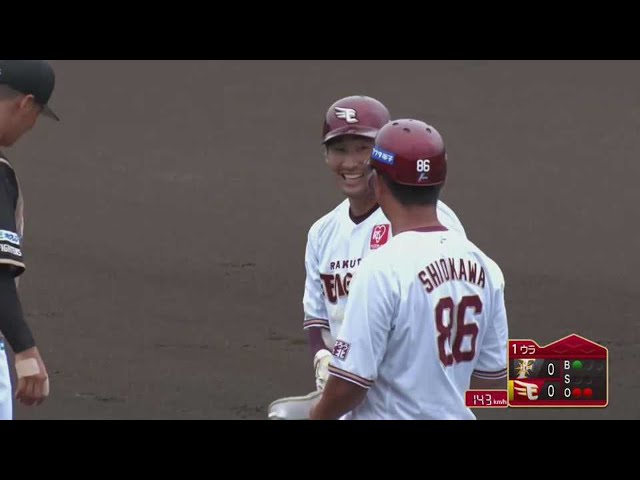 【ファーム】甘い球をしっかり叩いた!! イーグルス・下水流 相手のグラブをはじく先制の2点タイムリーヒット!! 2021/8/9 E-F(ファーム)