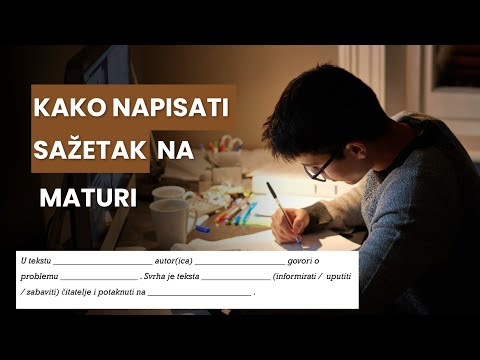 Sažetak iz Hrvatskog na maturi - šablona za pisanje