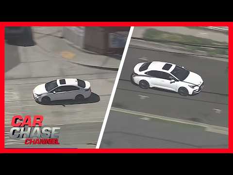 CHP chase white vehicle near East Los Angeles, suspect barricades inside home | Car Chase Channel