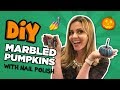DIY Nail Polish Marbled Pumpkins // Nailed It