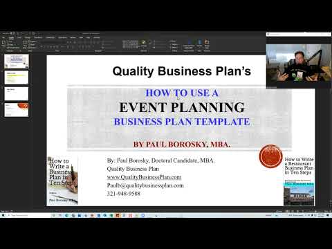 , title : 'How to use an EVENT PLANNING Business Plan Template by Paul Borosky, MBA.'