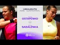 Jelena Ostapenko vs. Aryna Sabalenka | 2024 Rome Quarterfinal | WTA Match Highlights