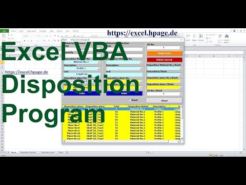 5 Create Disposition program in Excel VBA yourself
