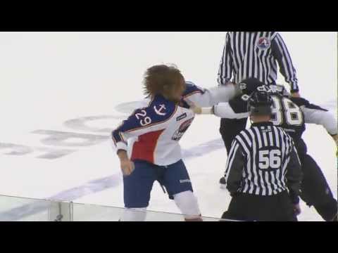 Hockey Fight! Eric Neilson vs. Ryan Schnell, 1-10-12