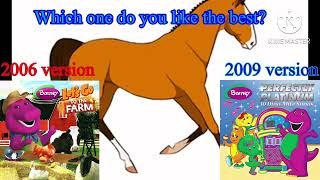 Barney Clip Clop Riding on a Pony (2006 vs 2009) 