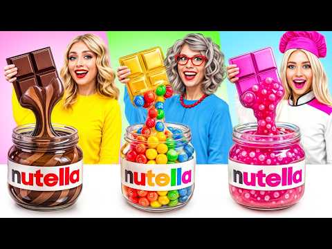 Me vs Grandma vs Barbie Cooking Challenge! Crazy Cake Battle with Dolls by Candy Land