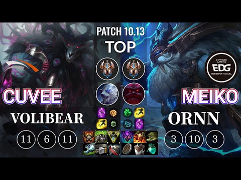 HLE CuVee Volibear vs EDG Meiko Ornn Top - KR Patch 10.13