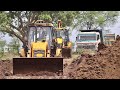 JCB 3DX Backhoe Loading Mud in Dump Truck | Kirlosker JCB Making Fish Farming Pond