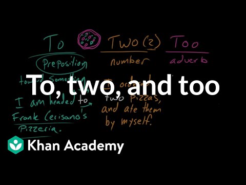 To, two, and too | Frequently confused words | Usage | Grammar