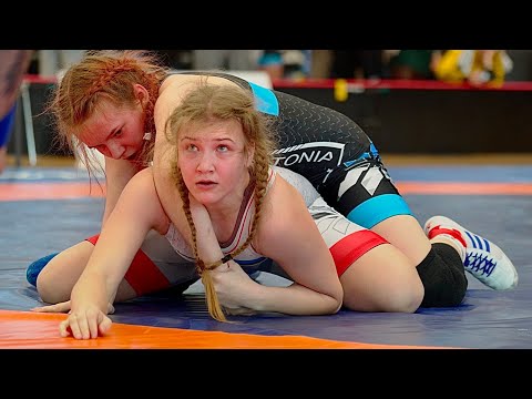 U17 K. Tamson (EST) vs K. Mägi (EST). Women 65kg youth wrestling final Estonia.