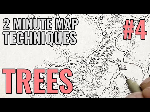 How to draw Trees for fantasy maps - 04 - Easy step by step two minute technique